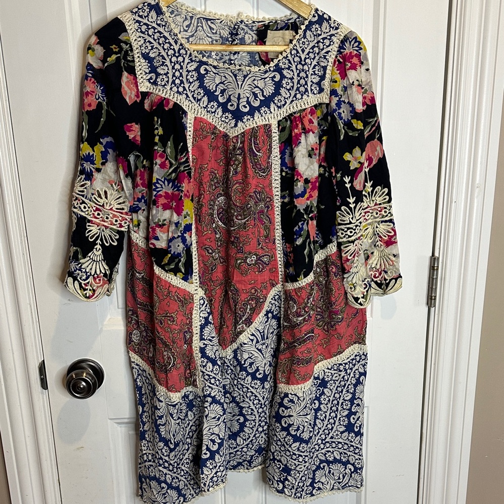 Anthropologie Multicolor Patchwork Tunic Dress - image 3
